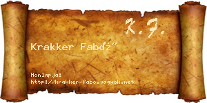 Krakker Fabó névjegykártya